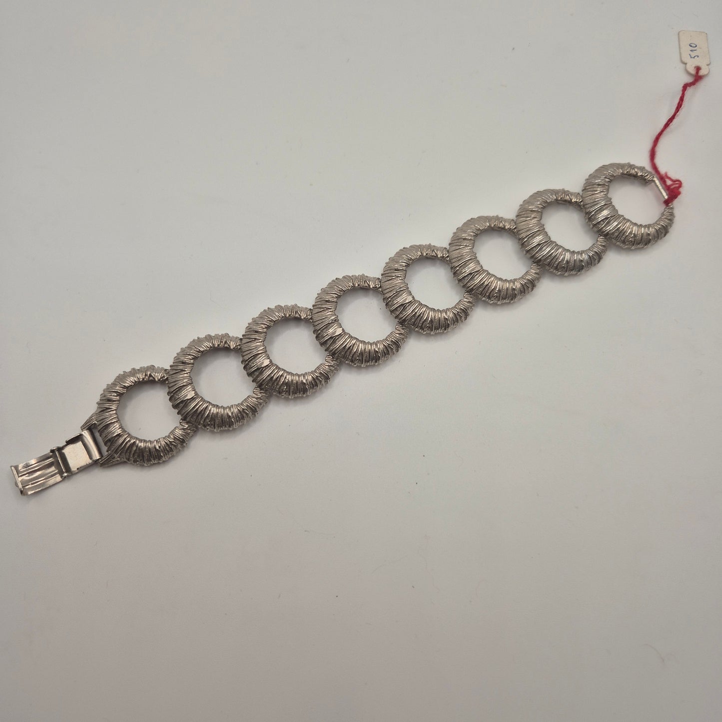 Silbernes Vintage Armband massiv Metall Statement 80er Jahre