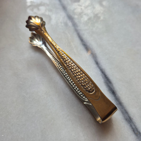 Antike Zuckerzange gold silber