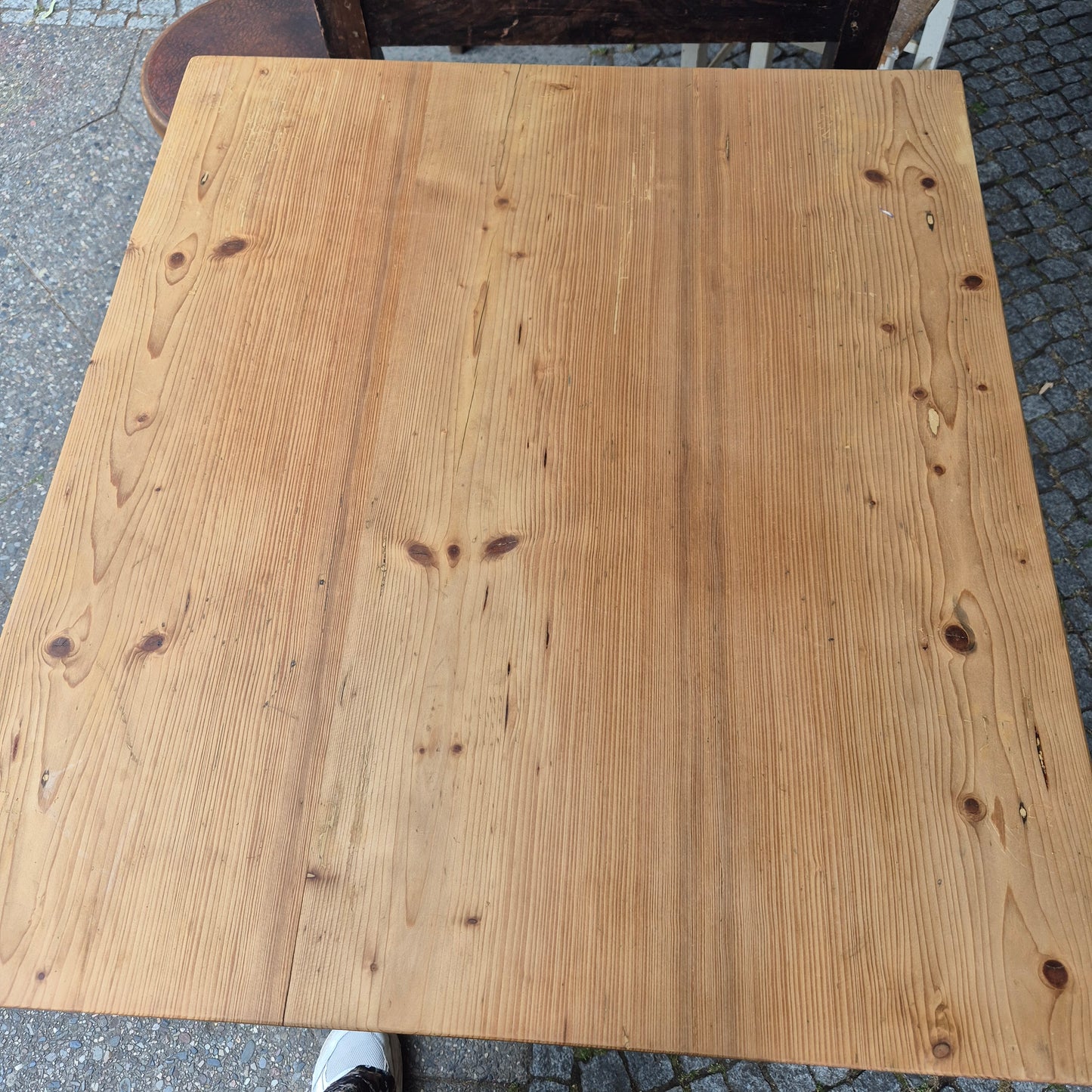 Antiker Biedermeier Tisch Kiefernholz 80x90cm Vollholz