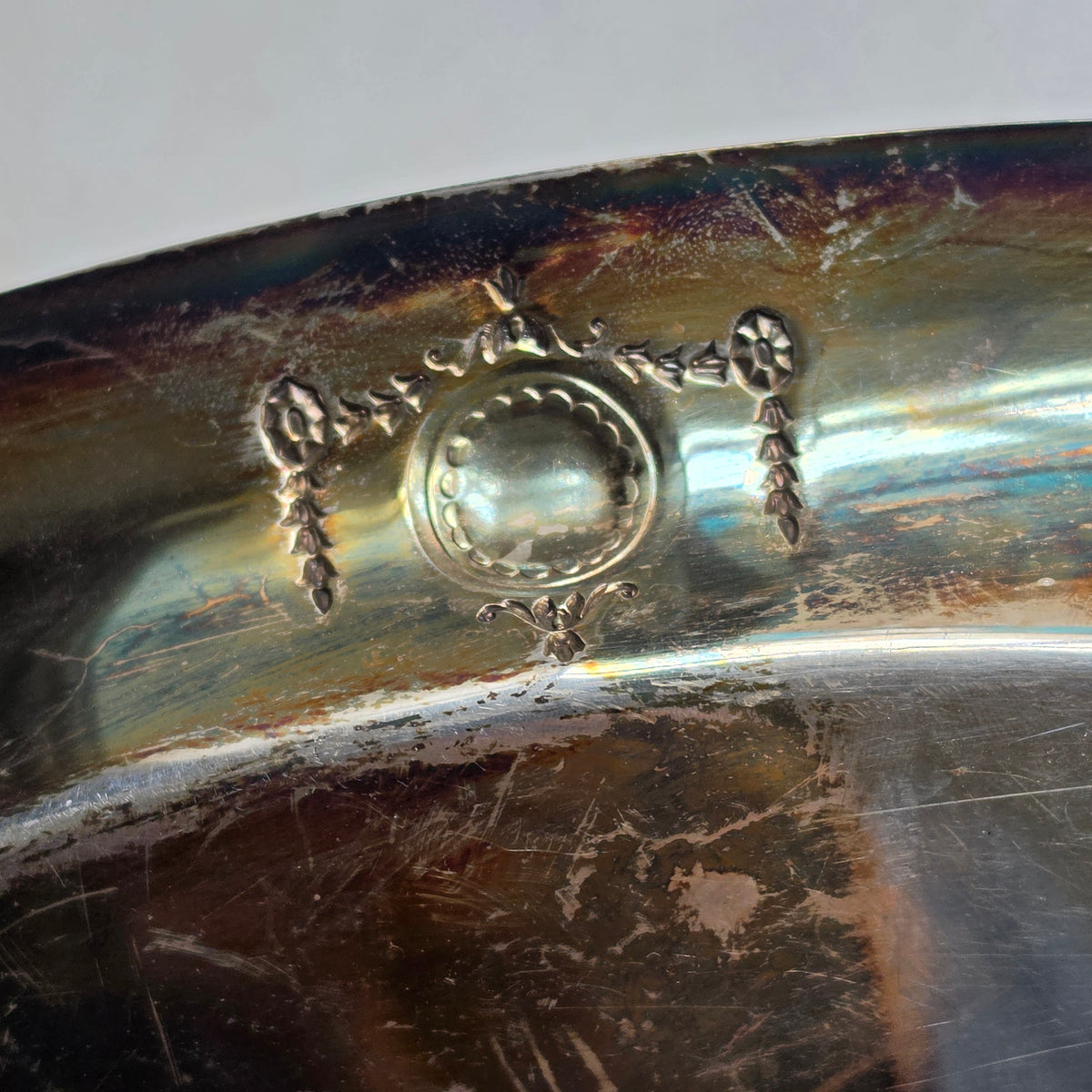 Vintage Servierschale „Sheffield Reproduction“ (Modell 164) – Versilberte Oval-Anrichteschale
