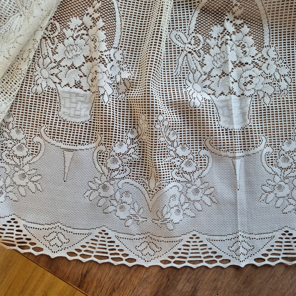 1x Vintage Scheibengardine Gardine 88x 180cm für Stange ein Fenster Polyester