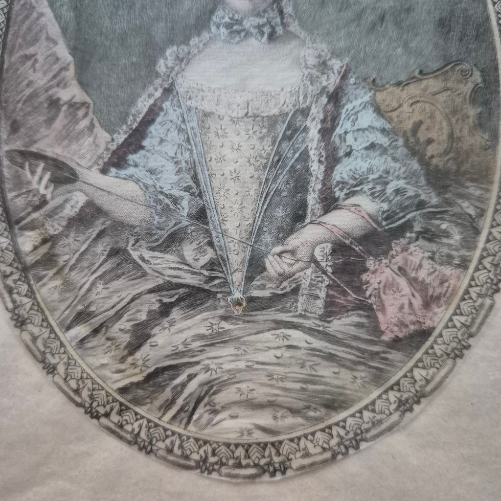 Antiker Farbstich „Madame Adélaïde de France“ – Radierung von G. Mercier (gerahmt)