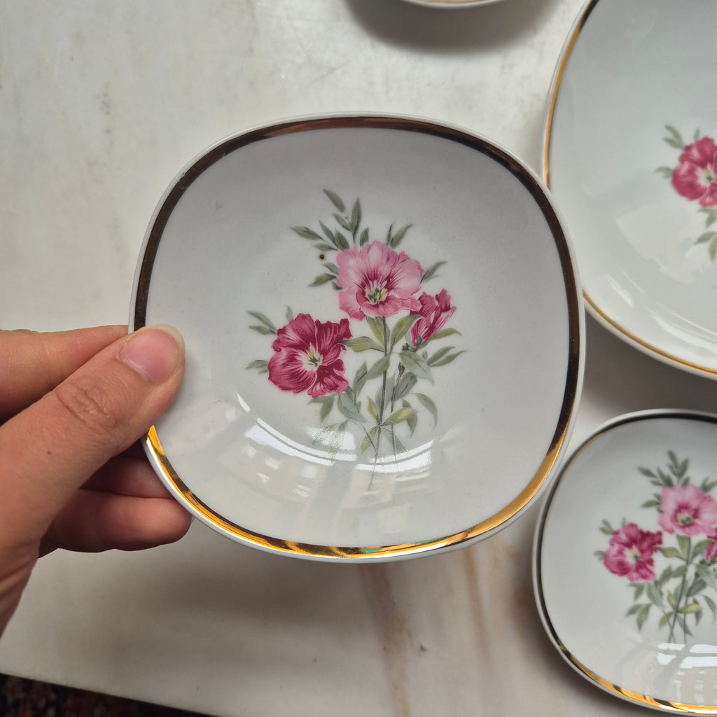 Bavaria Porzellan Tellerchen zum Servieren mit wunderschönem Blumenmuster