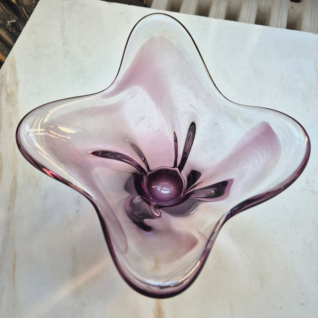 Vintage Glas Schale Bowle 70er Jahre Lila