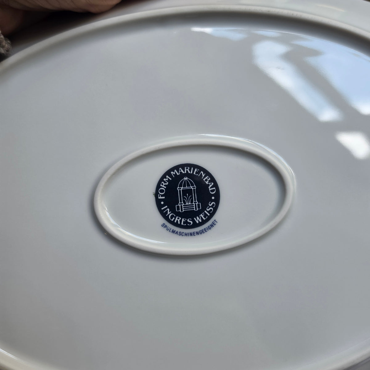 Ovale Servierplatte - Servierschale – Form Marienbad "Ingres Weiß" Zwiebelmuster-Dekor