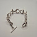 Silbernes Vintage Armband massiv Metall Statement 80er Jahre Anker