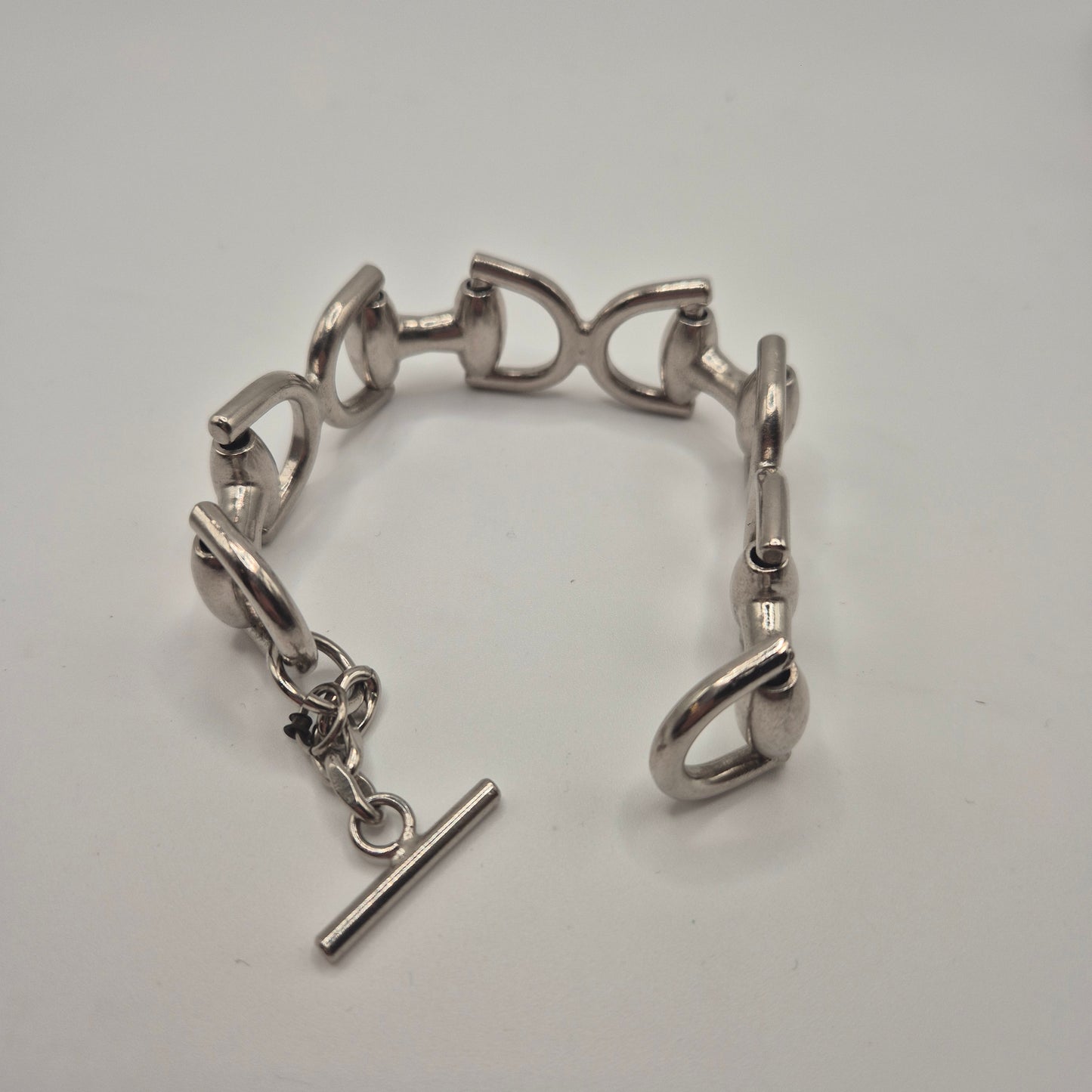 Silbernes Vintage Armband massiv Metall Statement 80er Jahre Anker