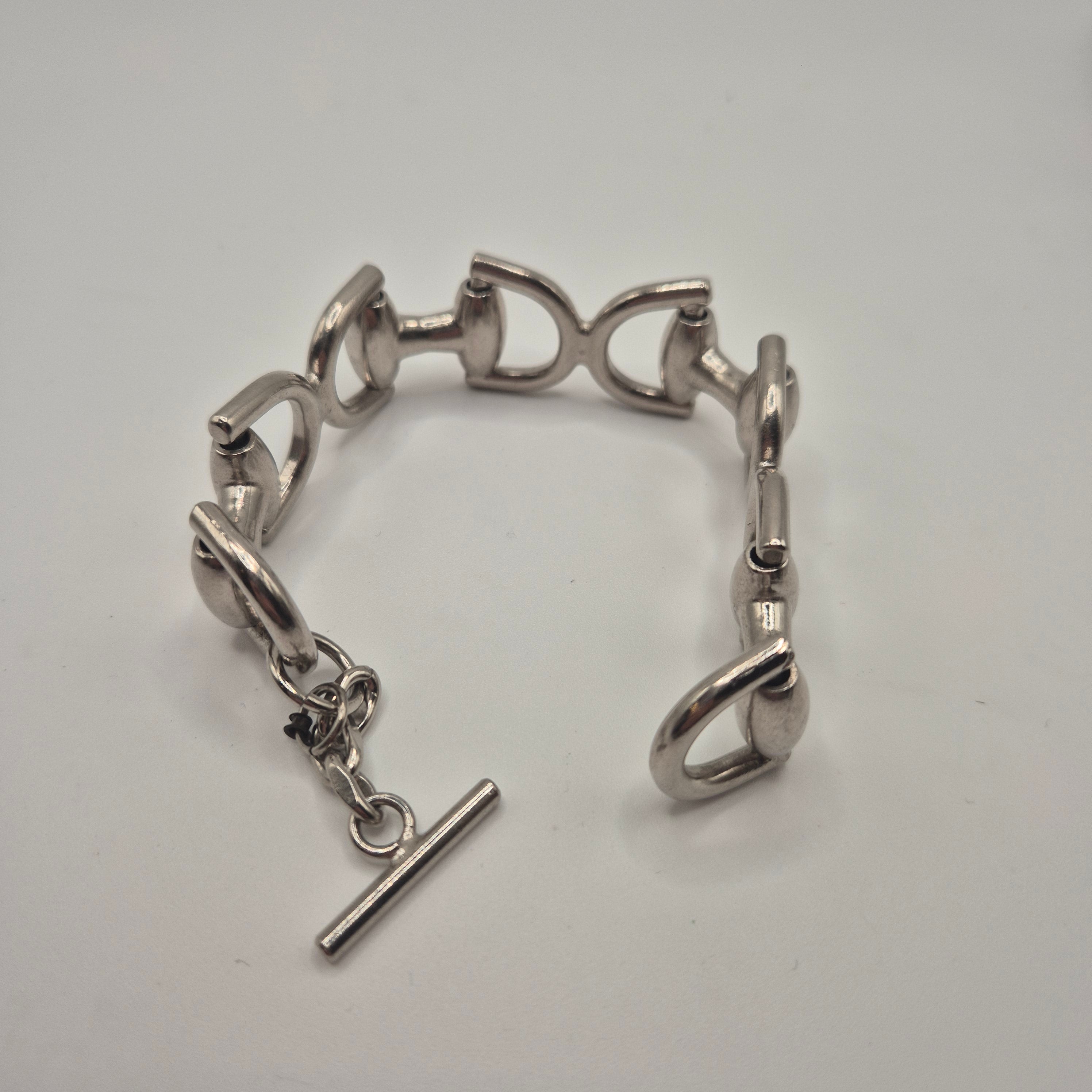 Silbernes Vintage Armband massiv Metall Statement 80er Jahre Anker