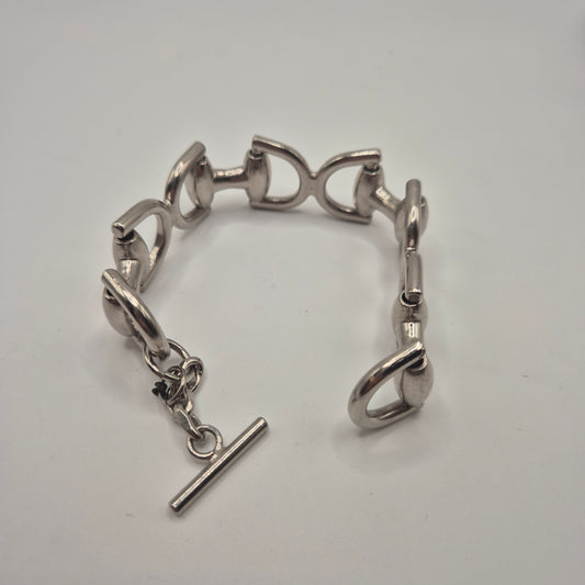 Silbernes Vintage Armband massiv Metall Statement 80er Jahre Anker