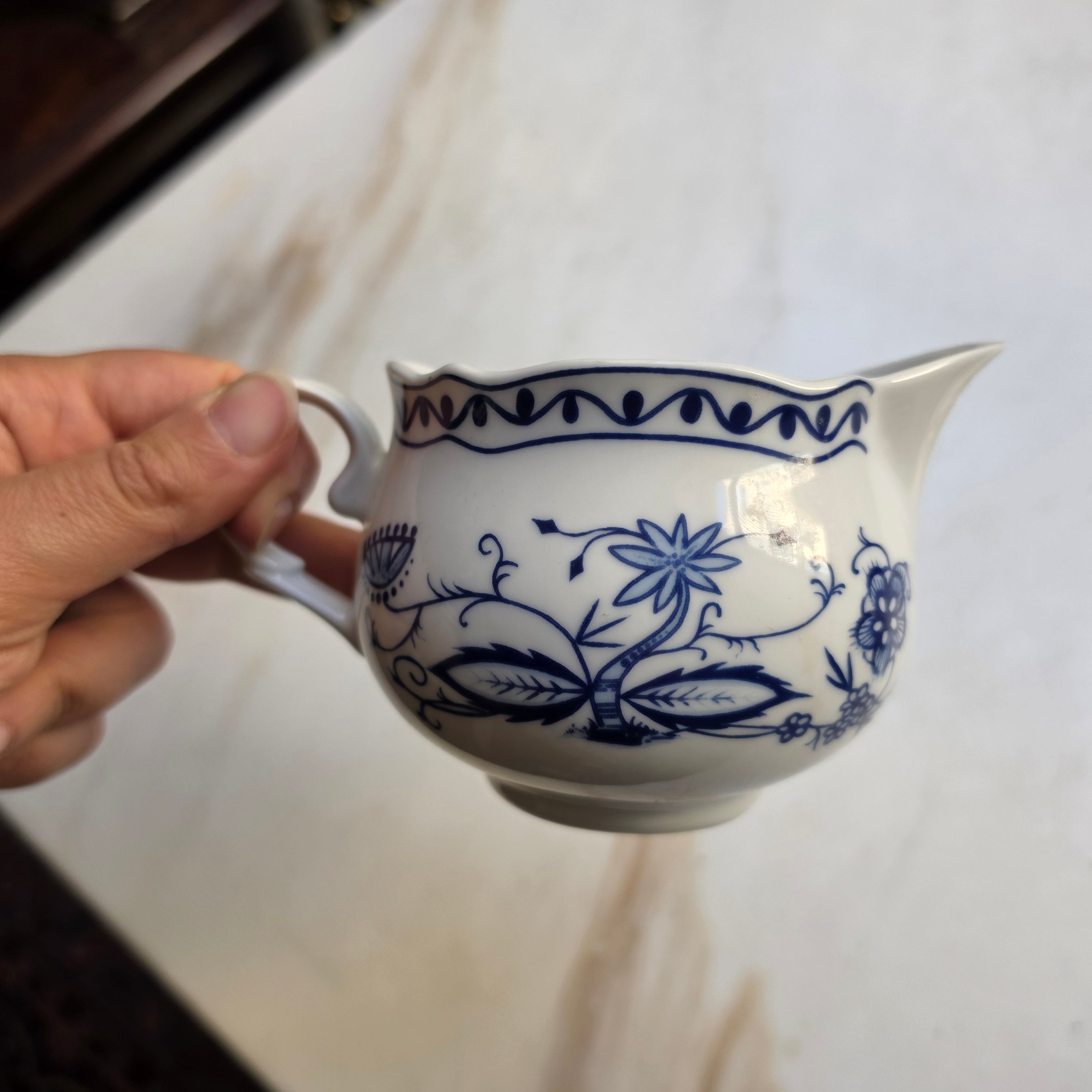 Triptis Porzellan Germany Zwiebelmuster Kännchen Sahnekännchen Milchkännchen