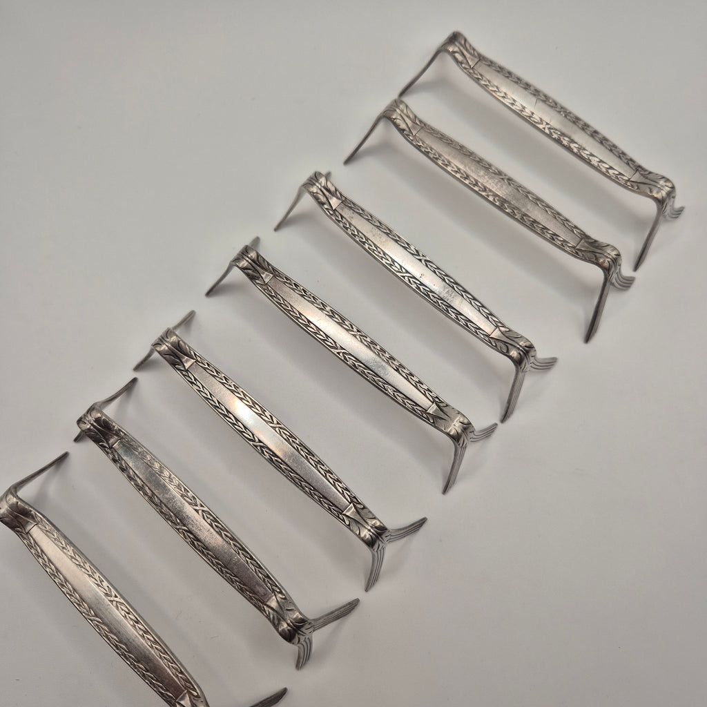 7x Art Jugendstil Messerbänke Metall
