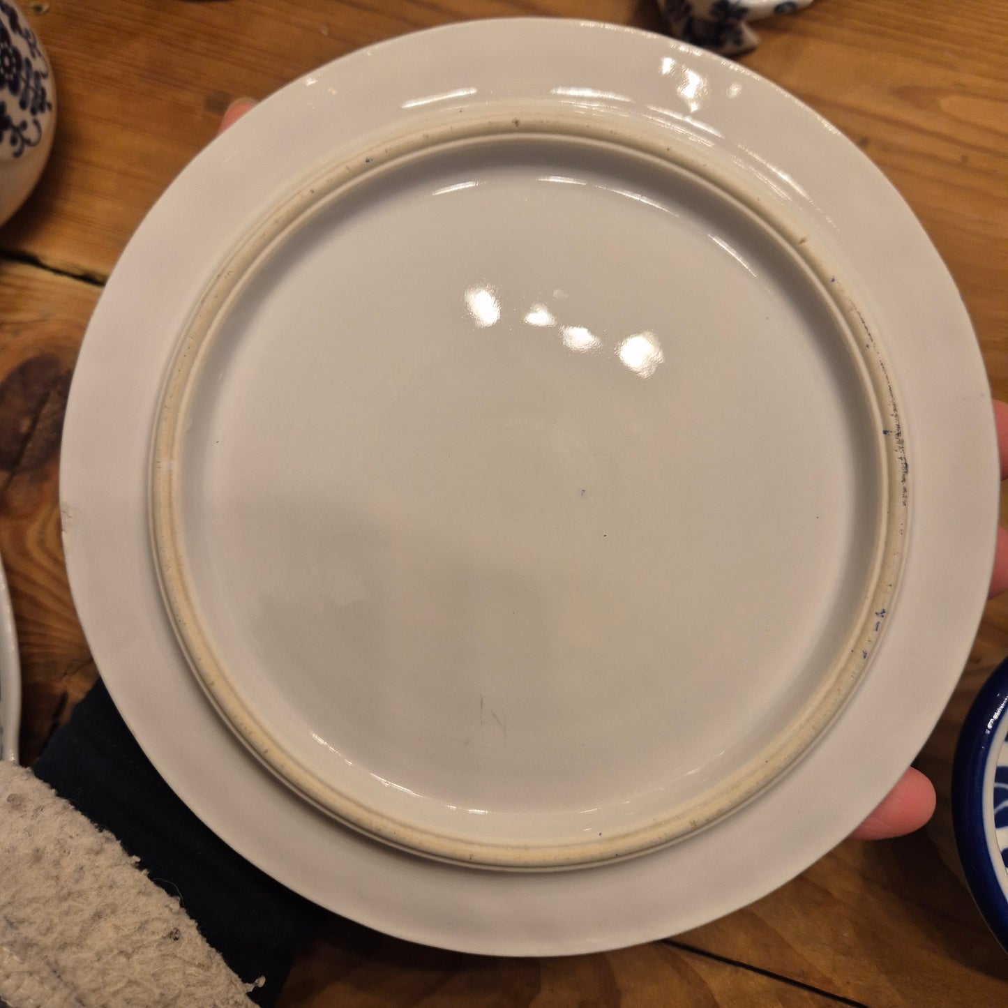 Antiker Kannen Untersetzer China-Blau Porzellanblau weiß wie Sorau