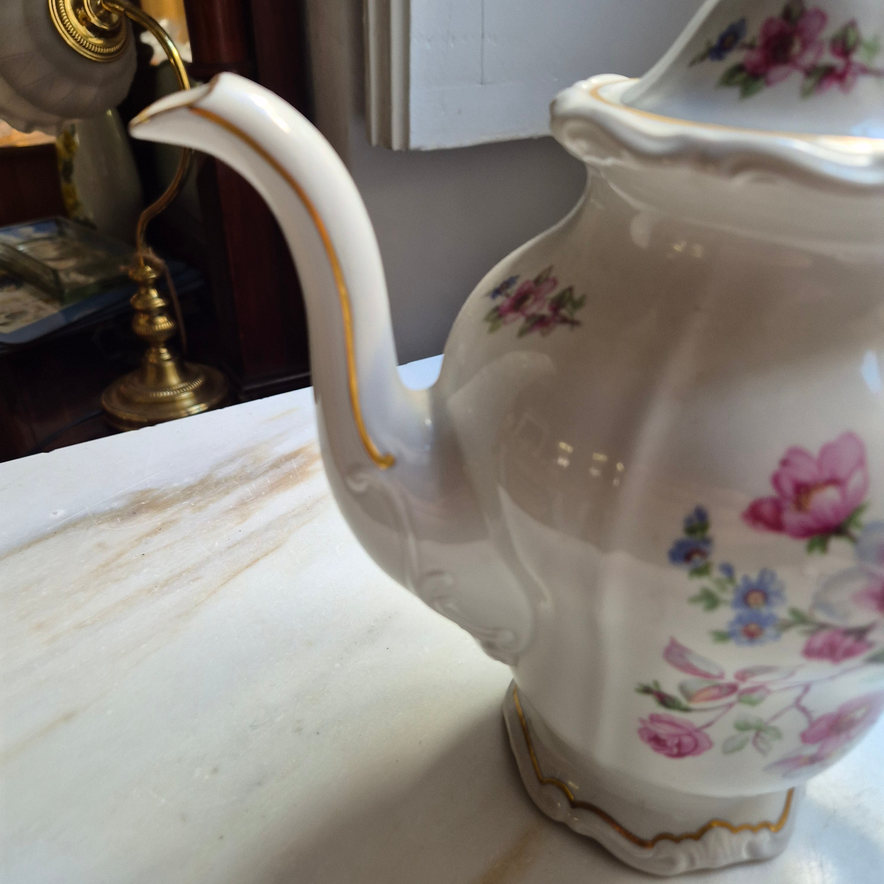 Antike Porzellan Kaffe-oder Teekanne von Weimar - Dekor "Katharina"