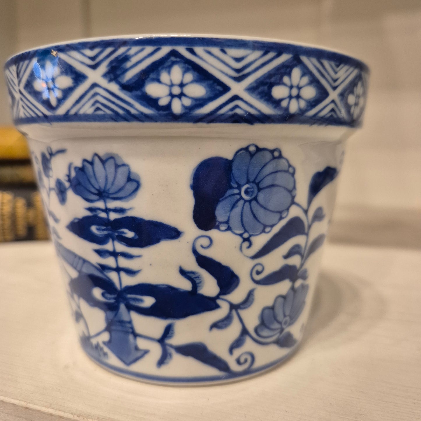 Vintage Zwiebelmuster Übertopf klein