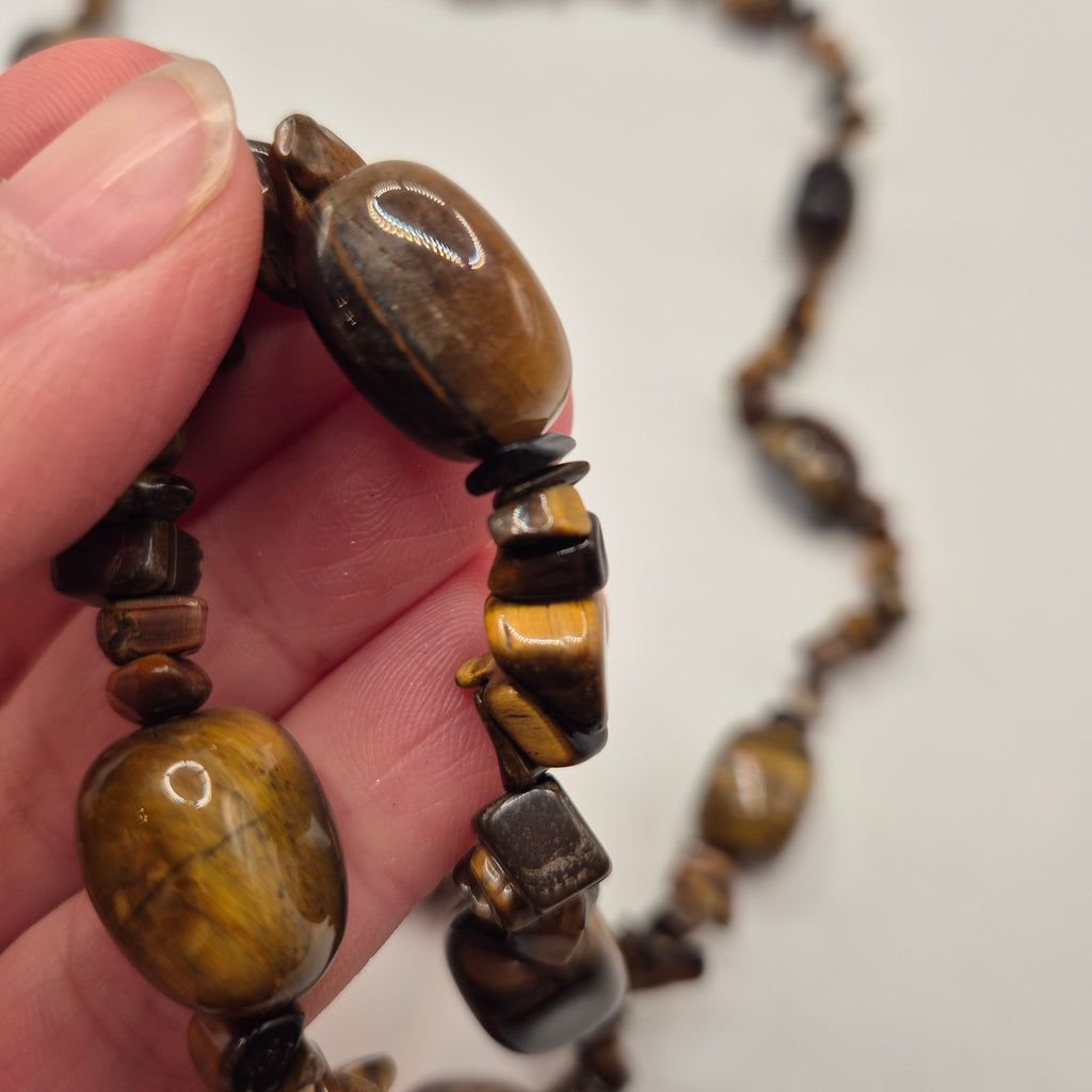 Kette 90er Jahre Glitzer STeine braun edel Halskette Vintage