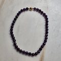 Elegante Perlenkette in Amethyst-Optik – Facettierte violette Perlen mit 925 Silber Magnetverschluss (vergoldet)
