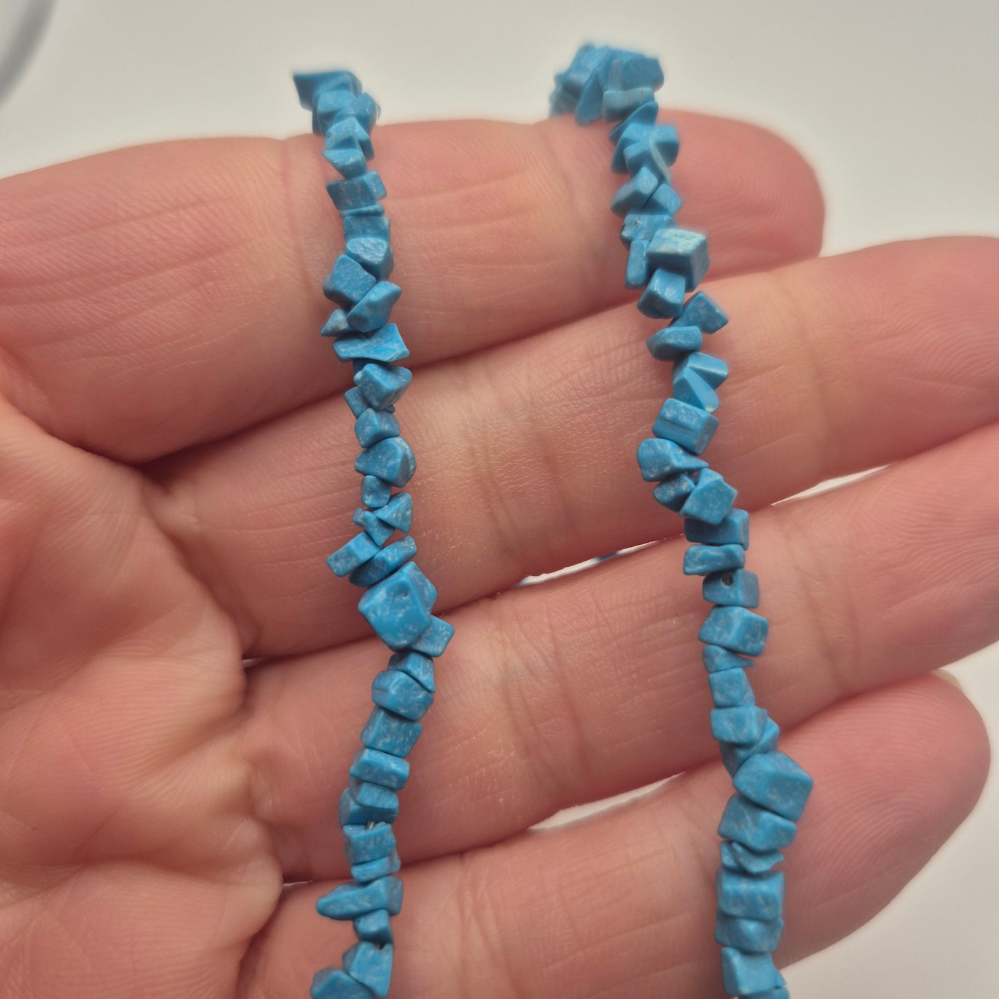 Charmante Vintage-Splitterkette – Türkis-Look für natürliches Flair