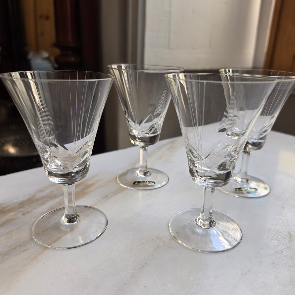 6x Vintage Kristall Likörgläser – Handgeschliffene Aperitifgläser um 1950/60 - Mid-Century Modern