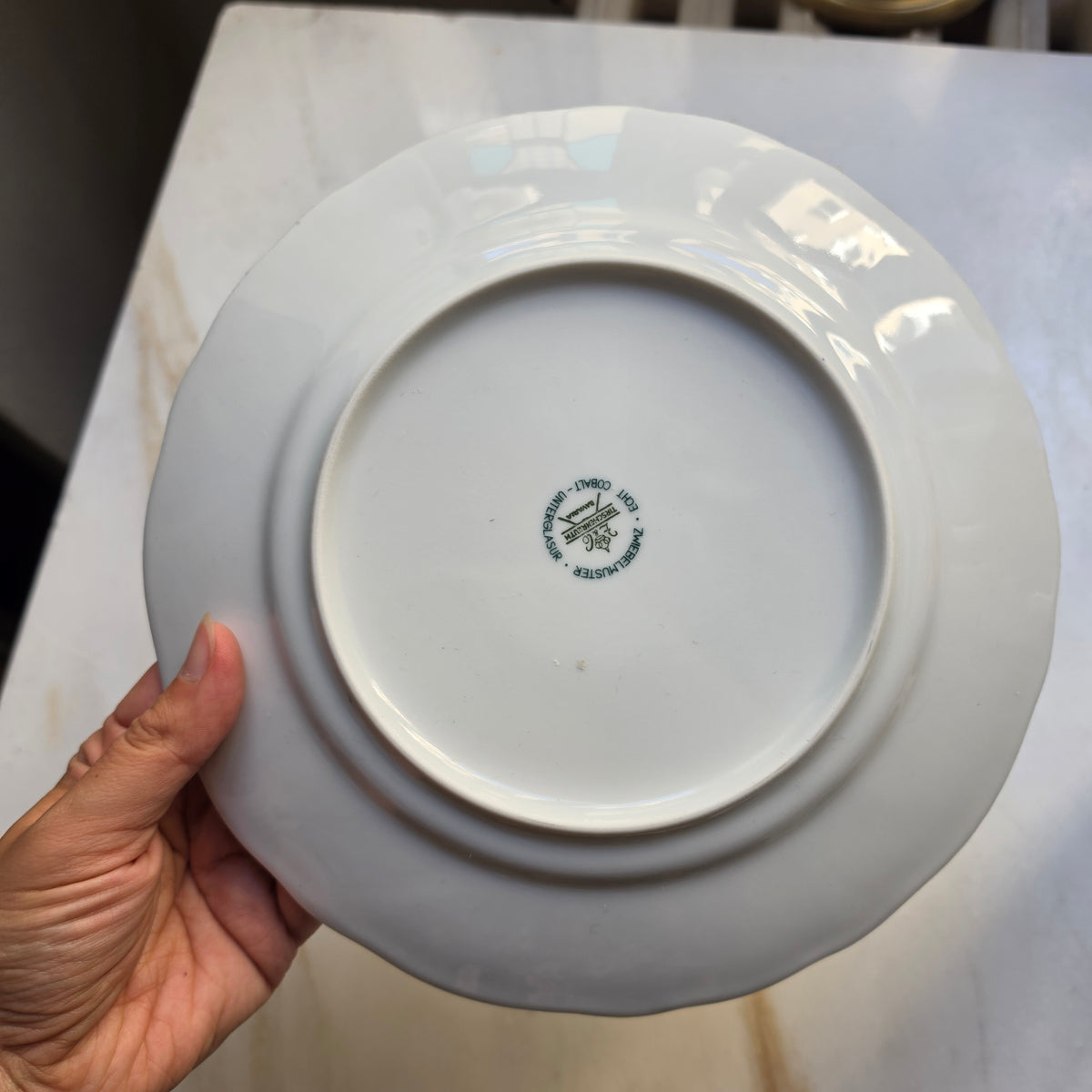 Vintage Tirschenreuth Bavaria Teller "Zwiebelmuster" – Echt Cobalt, Unterglasur