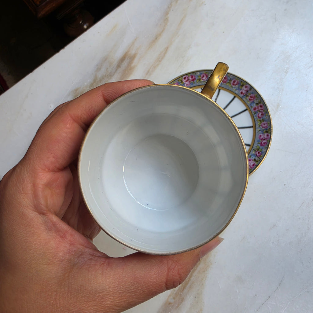 Antike Jugendstil Tasse mit Untertasse – Sontag & Söhne (um 1900)