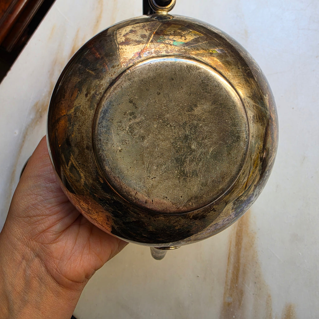 Antike Teekanne Metall im Art Deco Stil - zum Aufpolieren