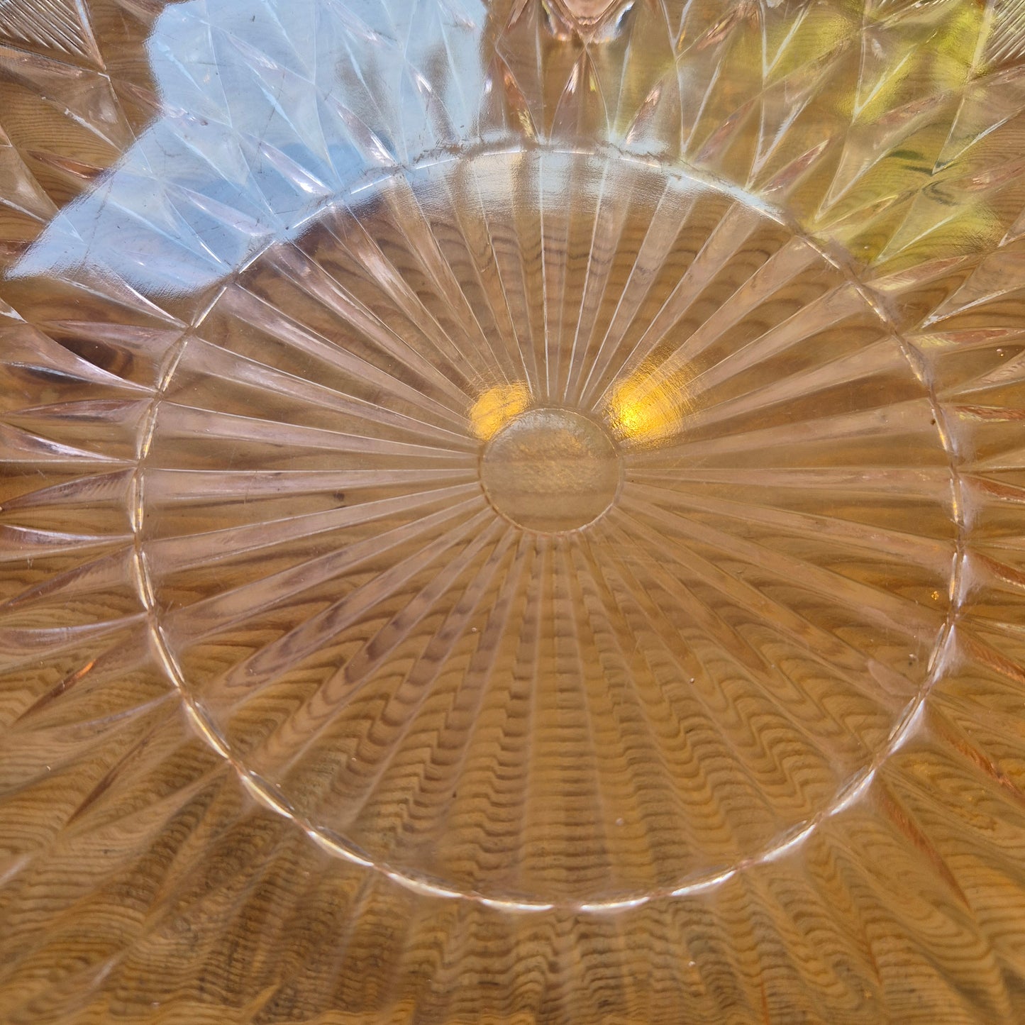 Vintage Glas Kuchenplatte/Tortenplatte 70er/80er Jahre leicht rosa