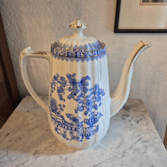 Antike Kaffeekanne Echt Tuppack China Blau Tiefenfurt Blau Weiß