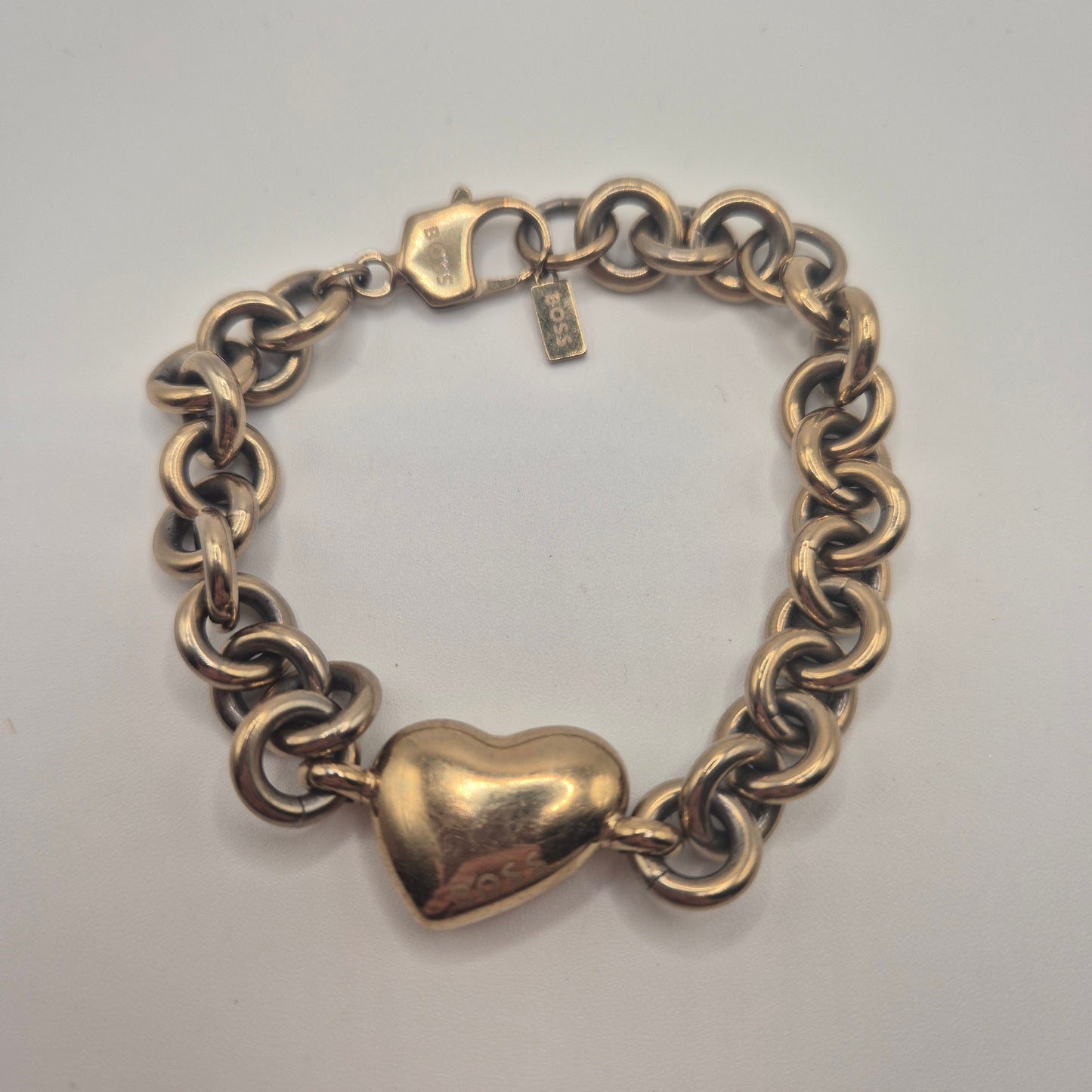 Vintage BOSS Kette mit Herzanhänger – Authentischer Look