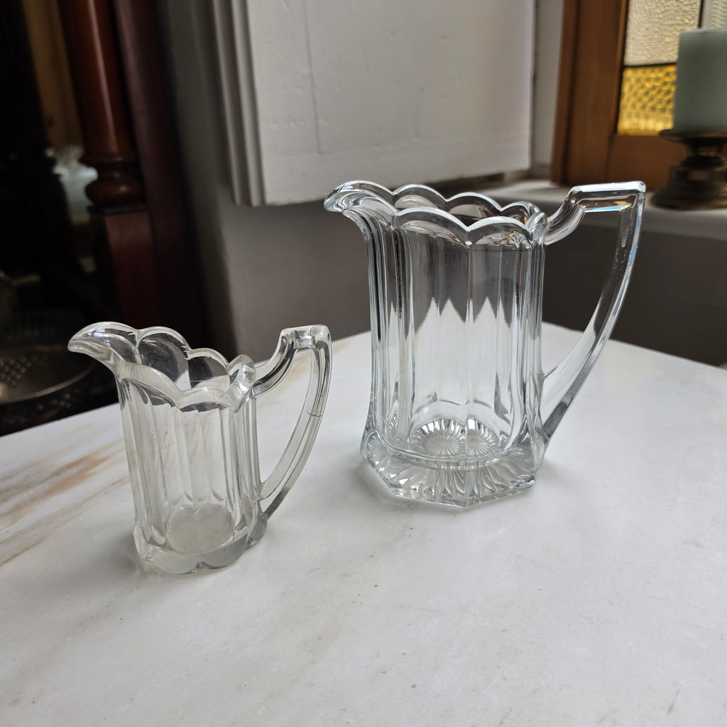 Vintage Milchkännchen Milchkanne Krug Kanne klein Glas Art Deco Stil