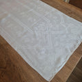 Antikes Jugendstil Küchen-&Geschirrtuch Damast weiß Baumwolle 50x112cm
