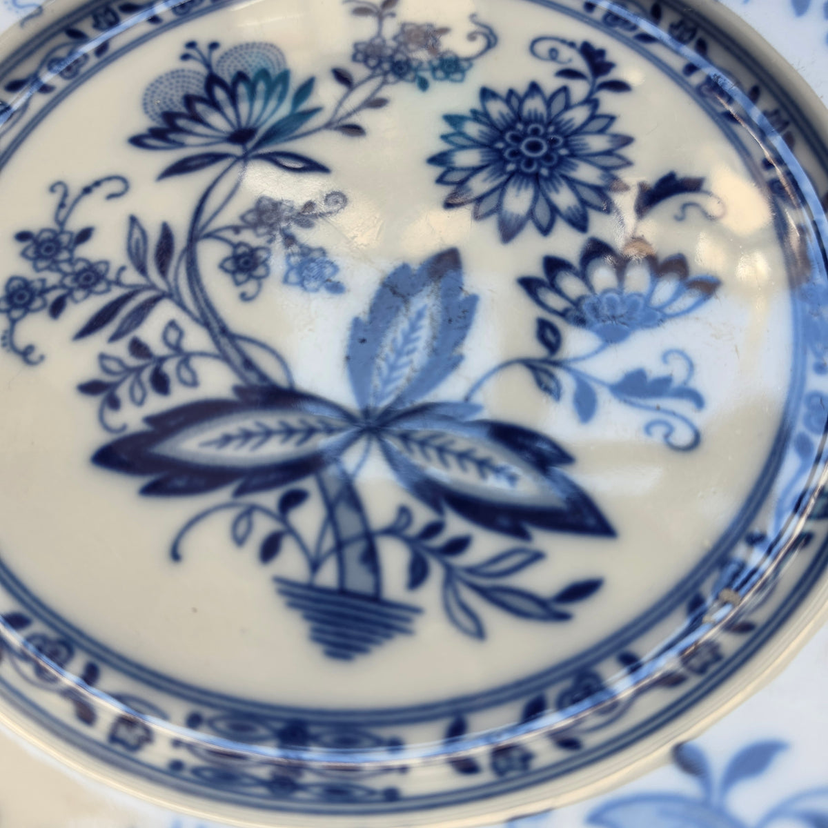 Vintage Tirschenreuth Bavaria Teller "Zwiebelmuster" – Echt Cobalt, Unterglasur