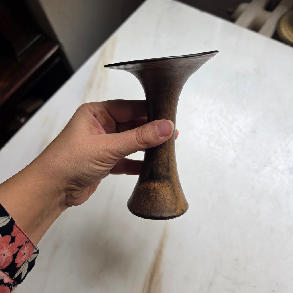 Vintage Keramik-Vase im Wabi-Sabi Stil – Erdige Braun- & Bronzetöne