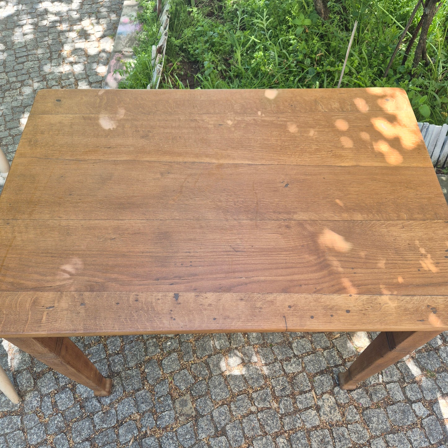 Antiker Jugendstil Tisch - Vollholz Eiche - 100x68cm - restauriert