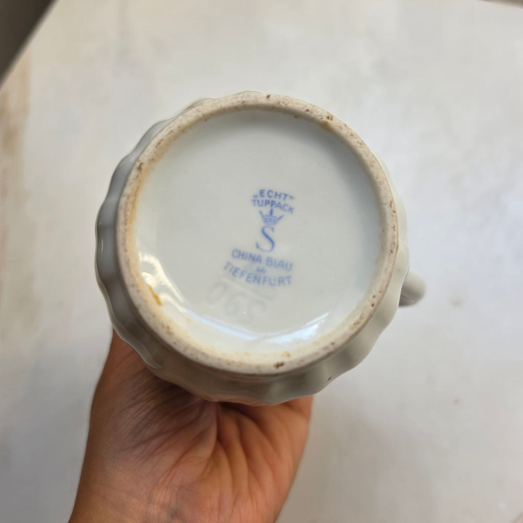 Antikes Vintage Milchkännchen „China Blau“ – Echt Tuppack Tiefenfurt