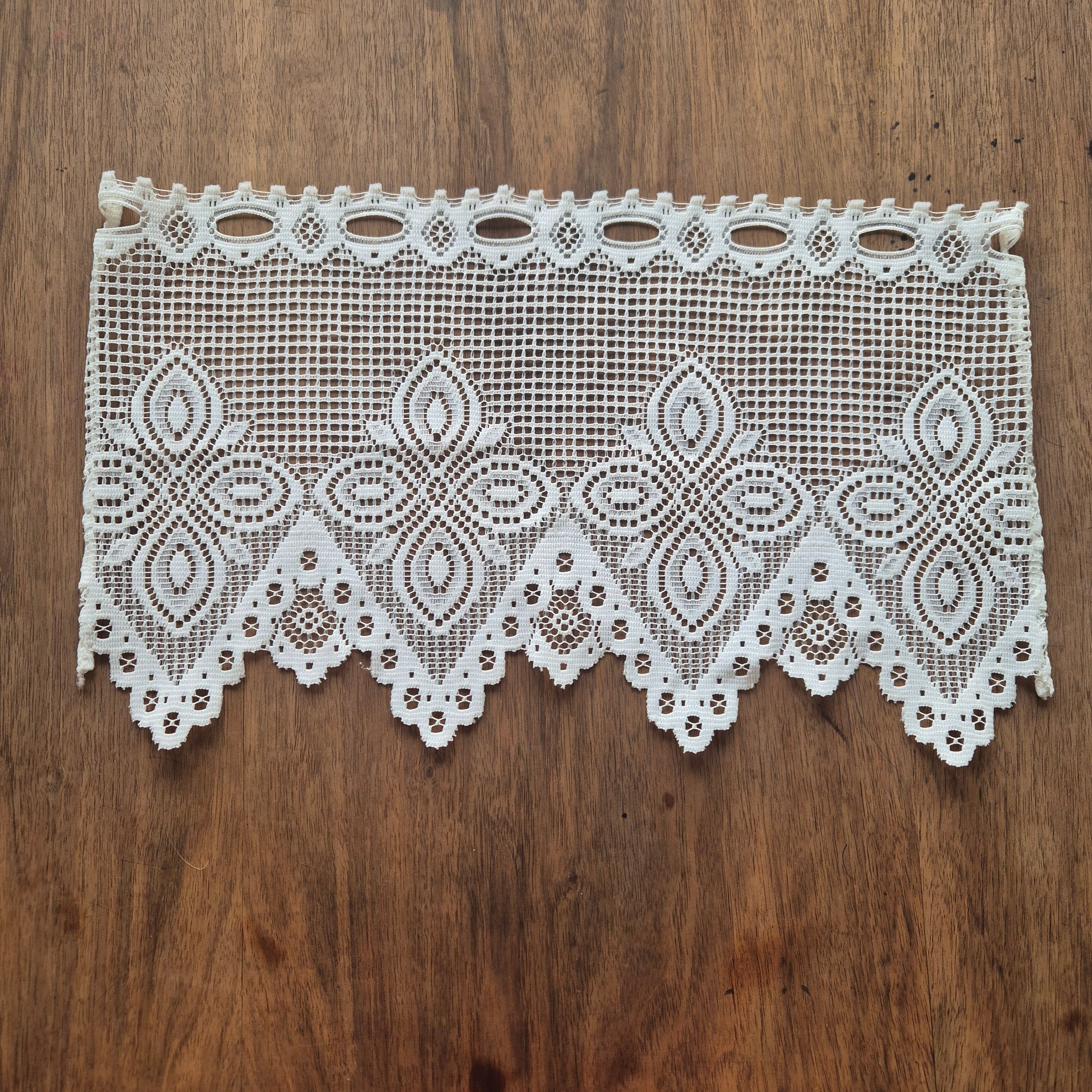 Vintage Scheibengardine Gardine 45x27cm für Stange ein Fenster Polyester