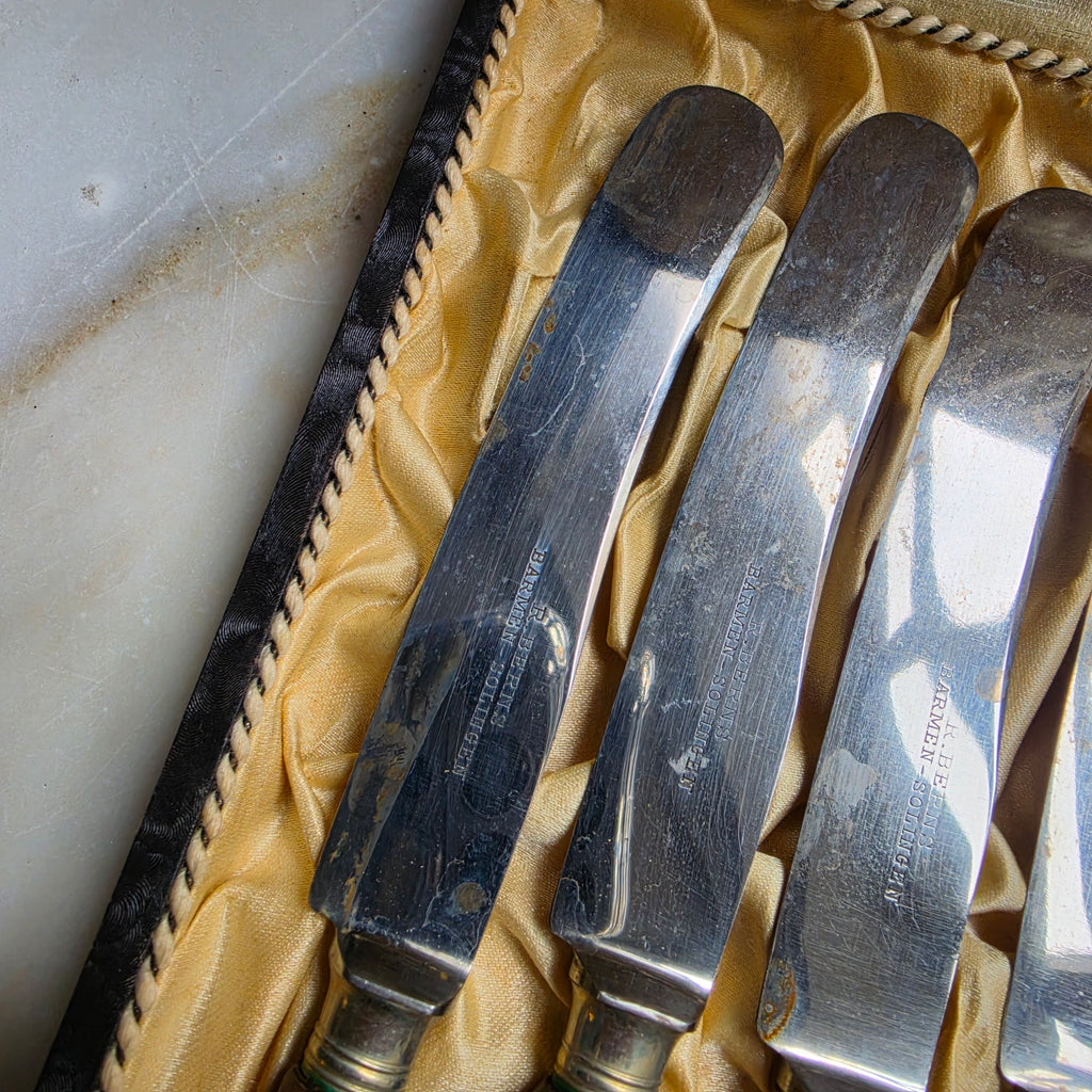 Antikes Dessert-Besteckset (12-teilig) von Rob. Berns Barmen – um 1900