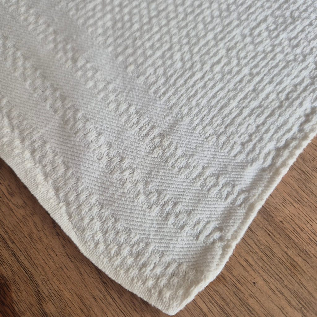 Antikes Küchen-&Geschirrtuch weiß Baumwolle Leinen 50x90cm