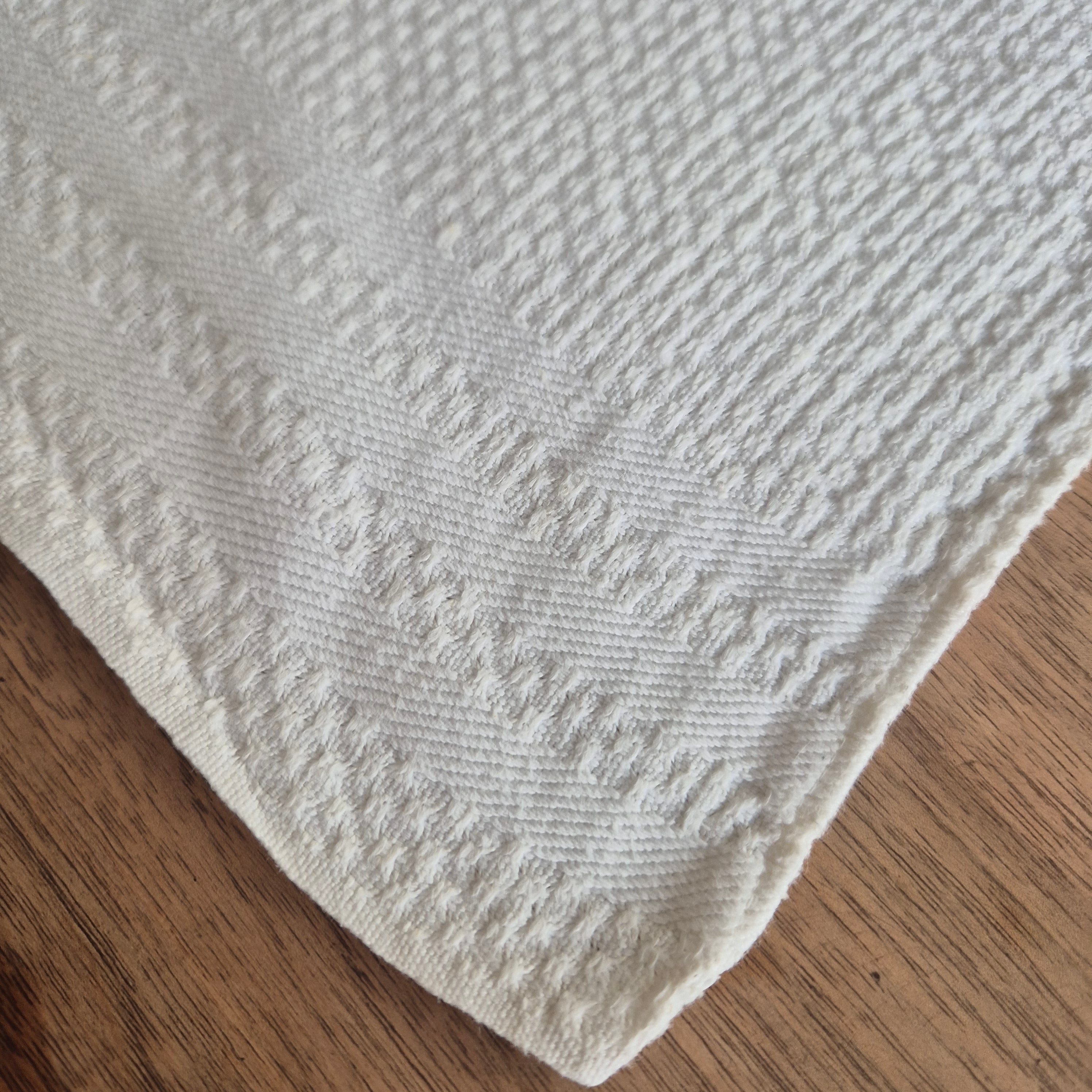 Antikes Küchen-&Geschirrtuch weiß Baumwolle Leinen 50x90cm