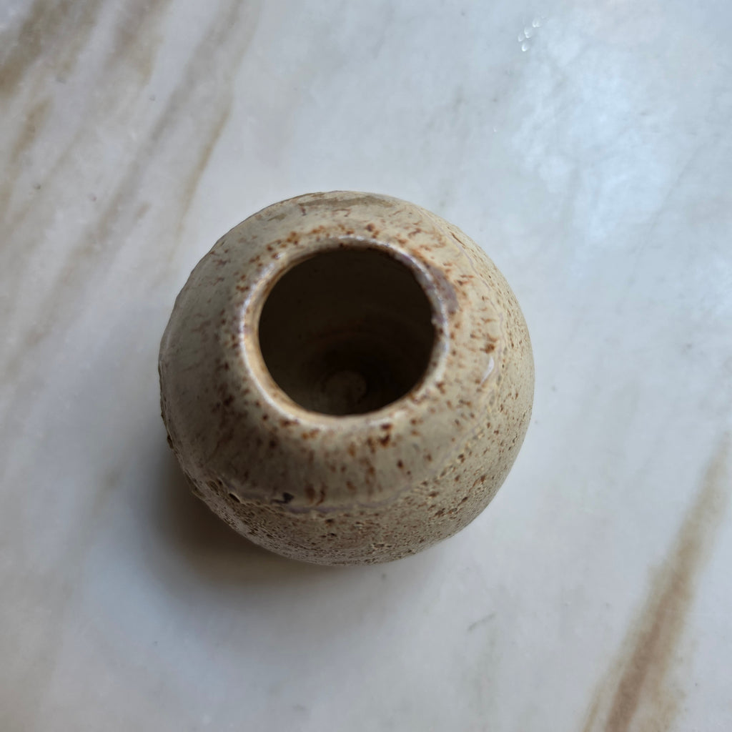 Kleine Vintage Keramik-Vase - Solitärvase – Handgefertigt (1982)