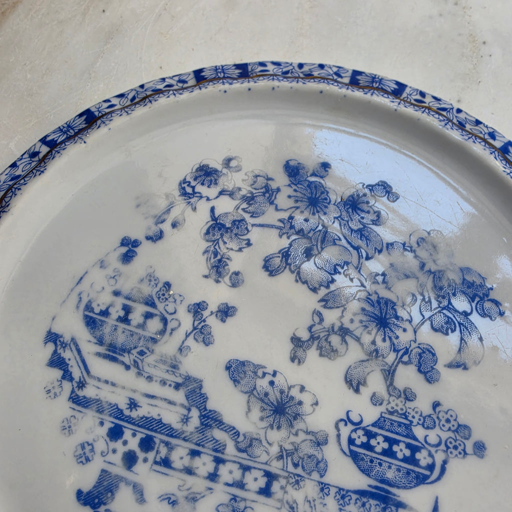 Antiker Kannen Untersetzer China-Blau Porzellanblau weiß wie Sorau
