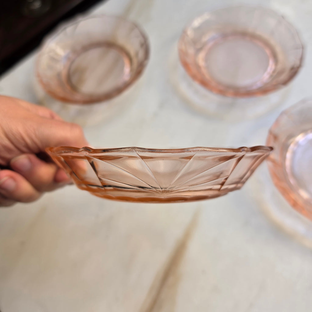 4x Rosalin Glasschalen - im Art-Déco-Stil - Teller