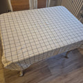 Vintage Tischdecke Kariert Baumewolle/Jute 135x130cm