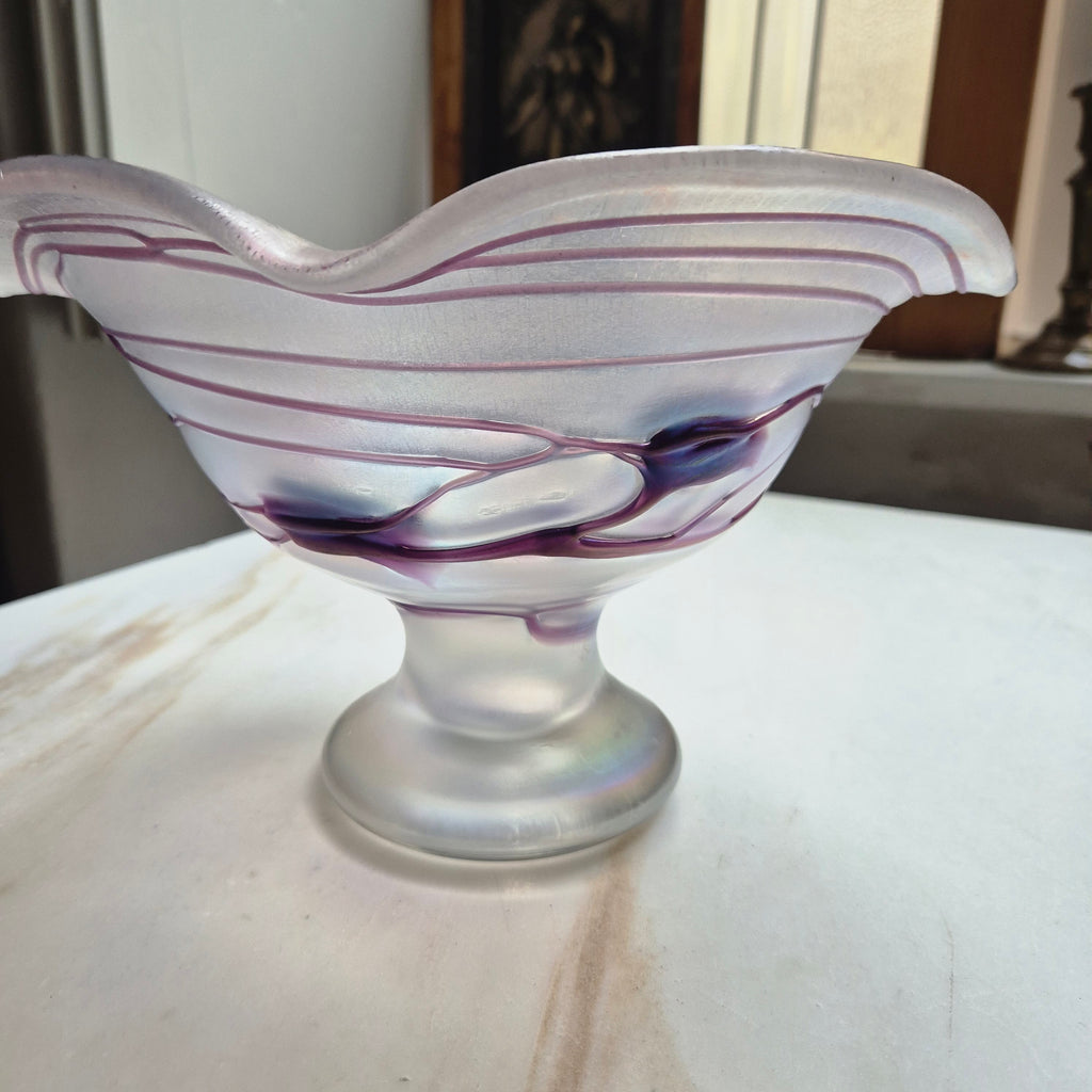 Vintage Jugendstil Glas Schale von Freiherr für Poschinger