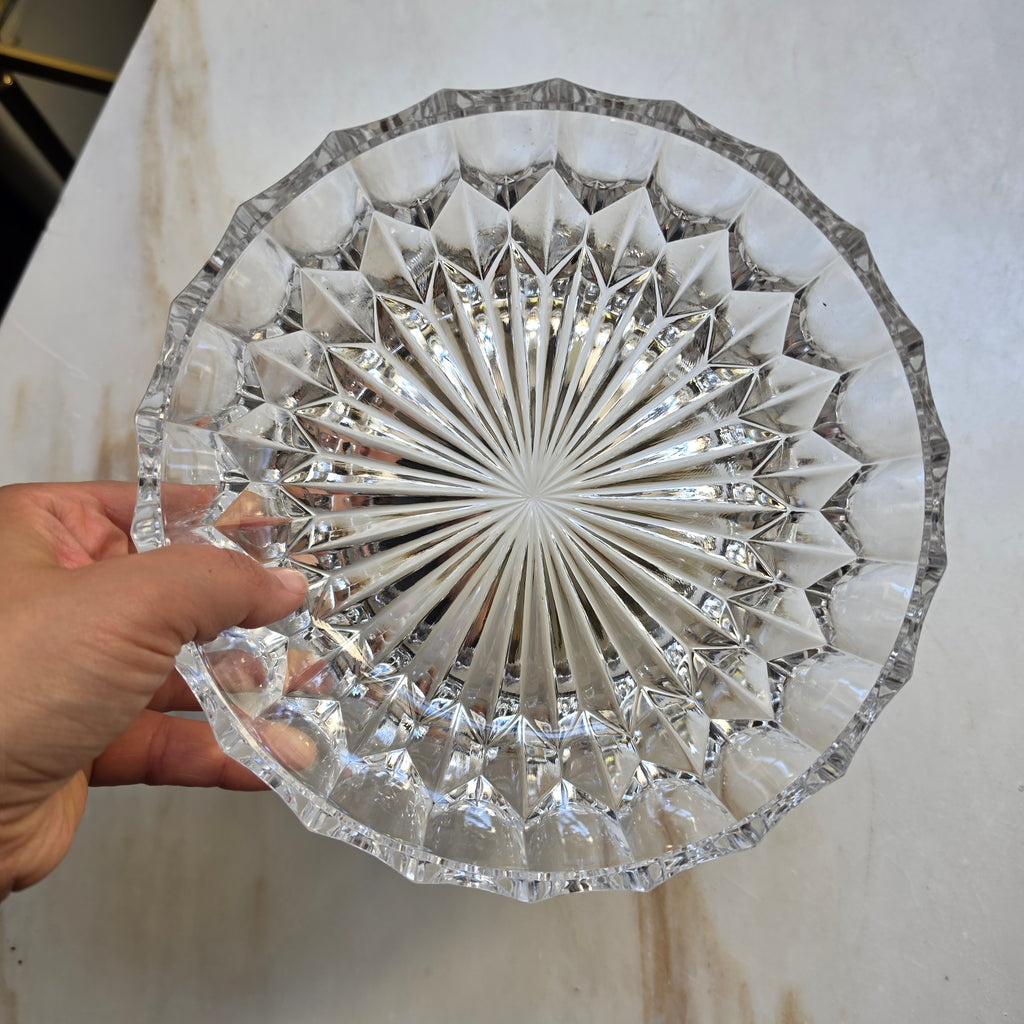Vintage Glasschale in Kristalloptik für Obst oder Nascherein