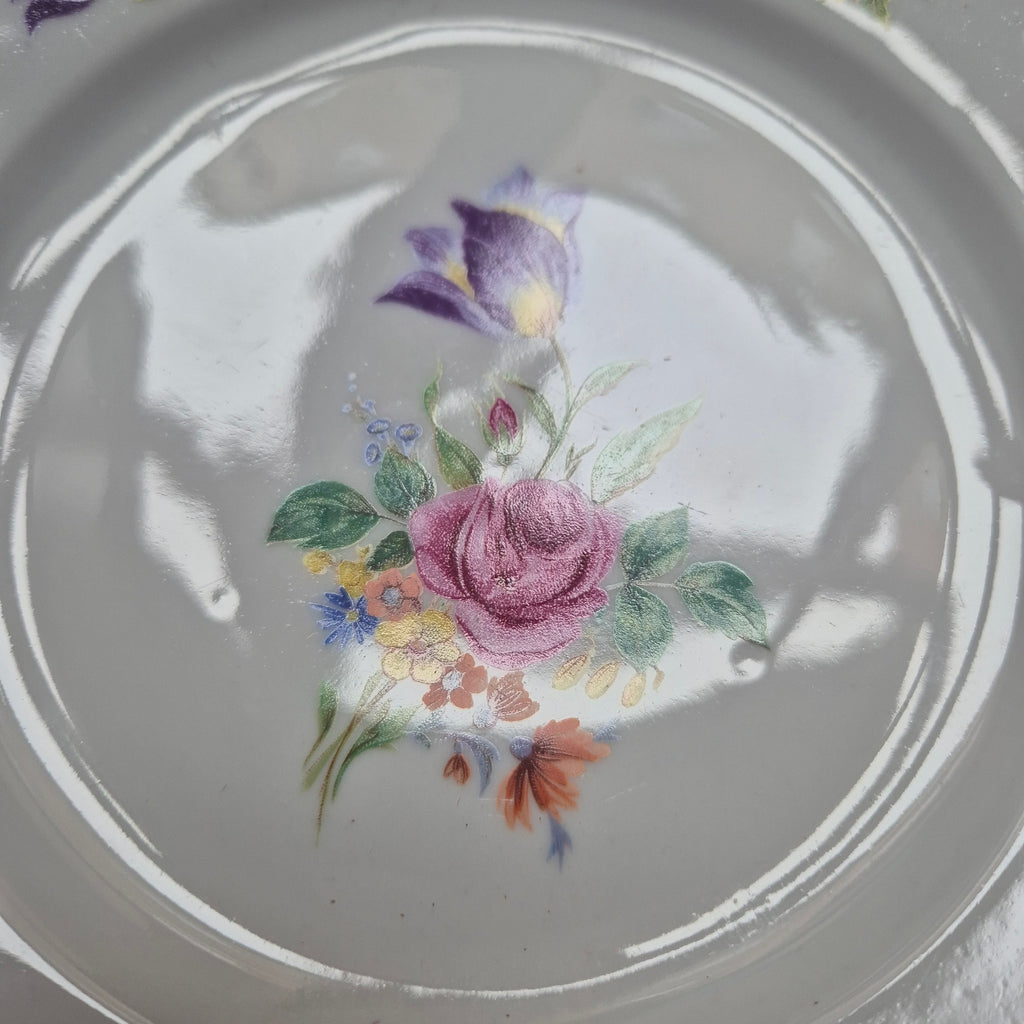9x Antike Bavaria Porzellan Kuchenteller mit Blumenmotiv Goldrand