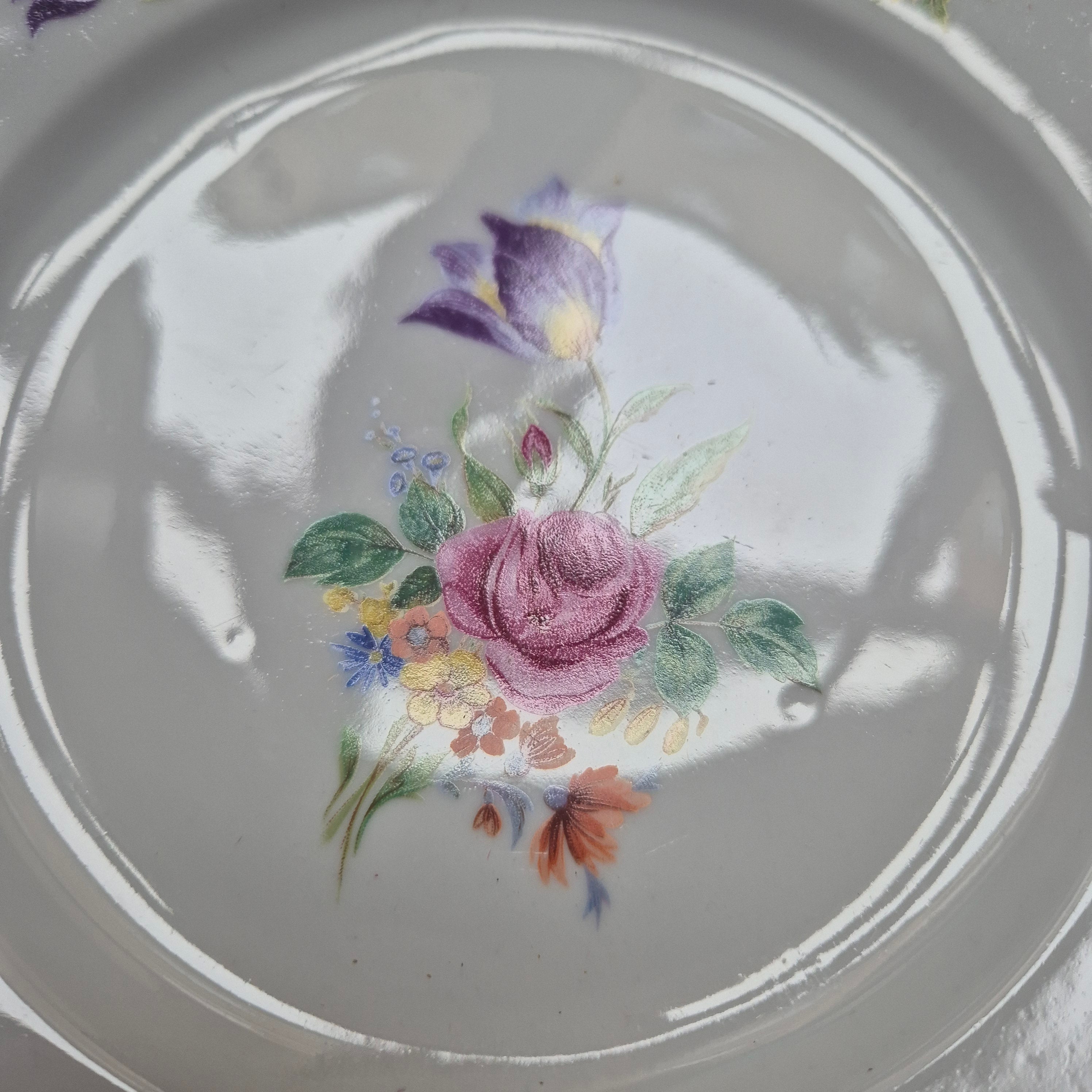 9x Antike Bavaria Porzellan Kuchenteller mit Blumenmotiv Goldrand
