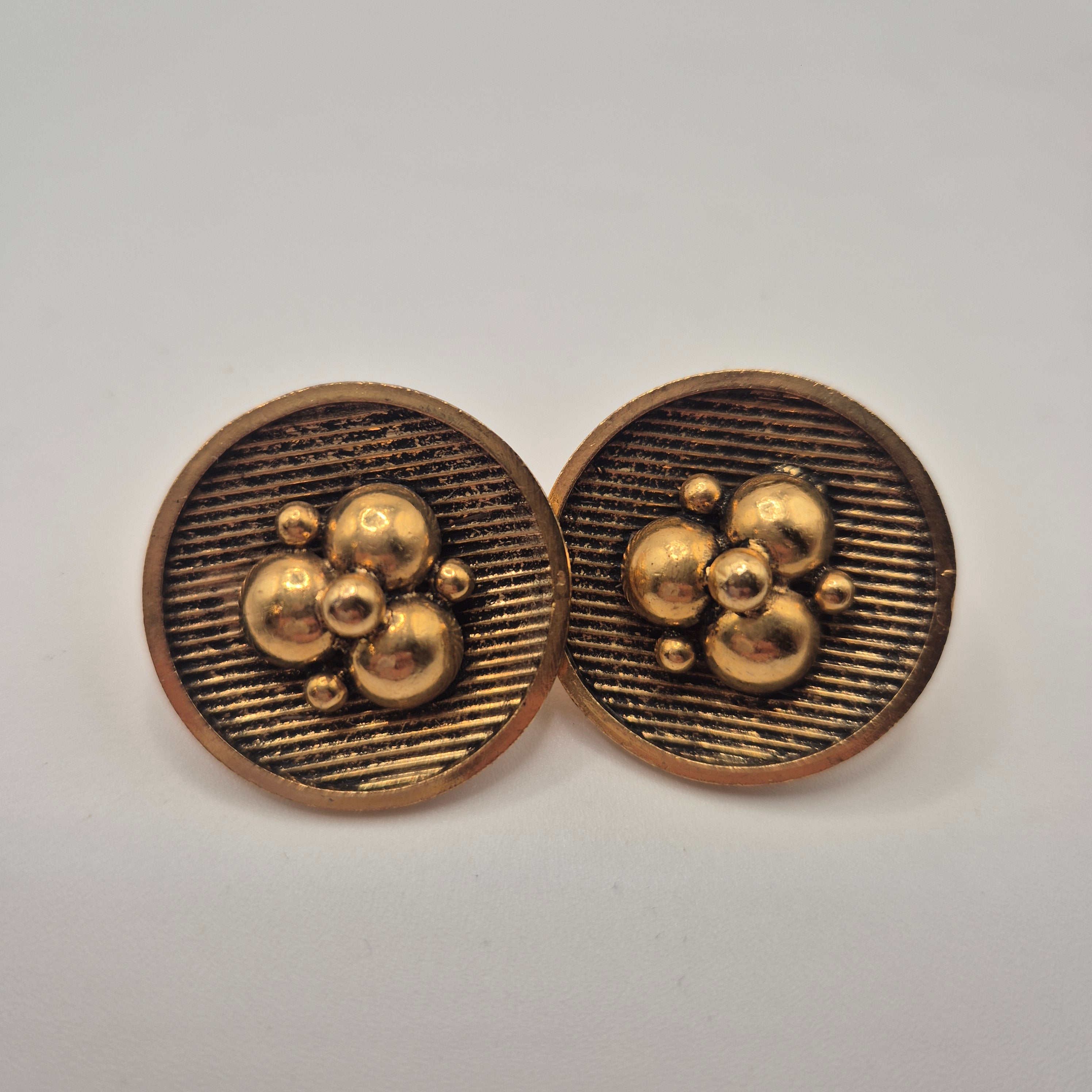 Vintage 50er Jahre Massive Runway Ohrringe / Made in West Germany Statement Clips Gold Silber