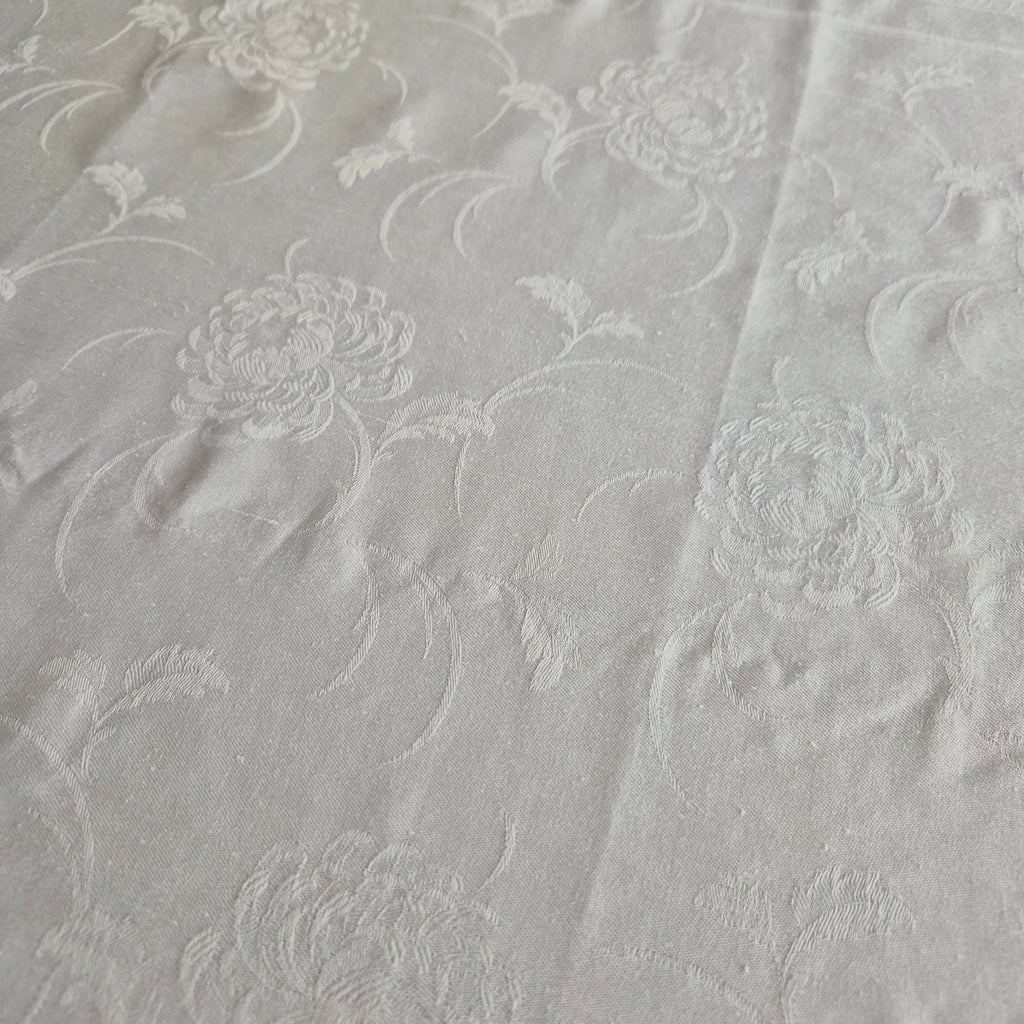 Vintage Tischdecke Damast weiß 95x160cm