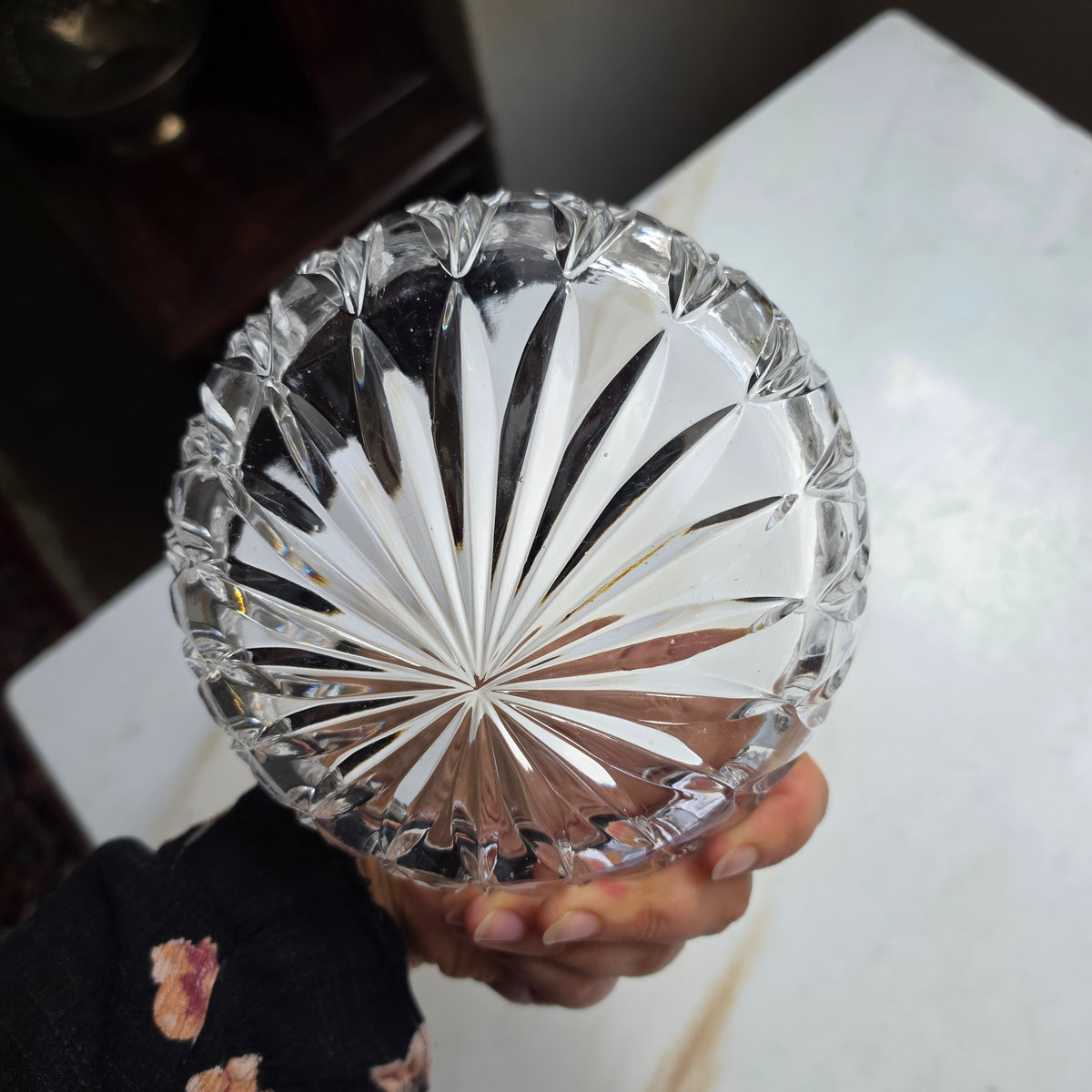 Eleganter Bleikristall-Schale mit Sternschliff – Kristallglas Schüssel