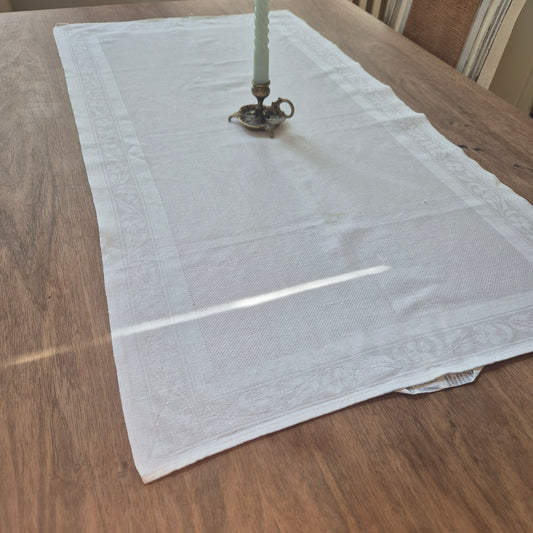 Altes Küchenhandtuch weiß Leinen Baumwolle 49x90cm ( zwei kleine Flecken)
